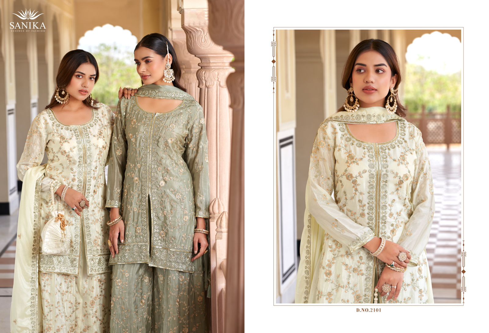 Vardan Ethnic Seerat Wholesale Readymade Chinon Silk Sharara Suit Collection - Image 4