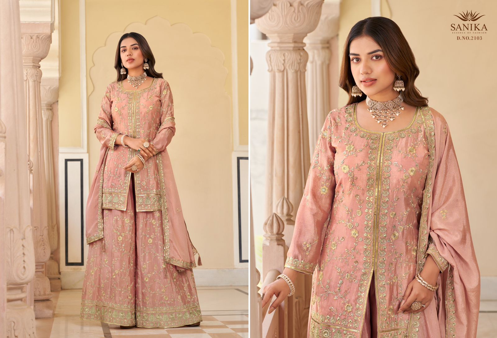 Vardan Ethnic Seerat Wholesale Readymade Chinon Silk Sharara Suit Collection - Image 5