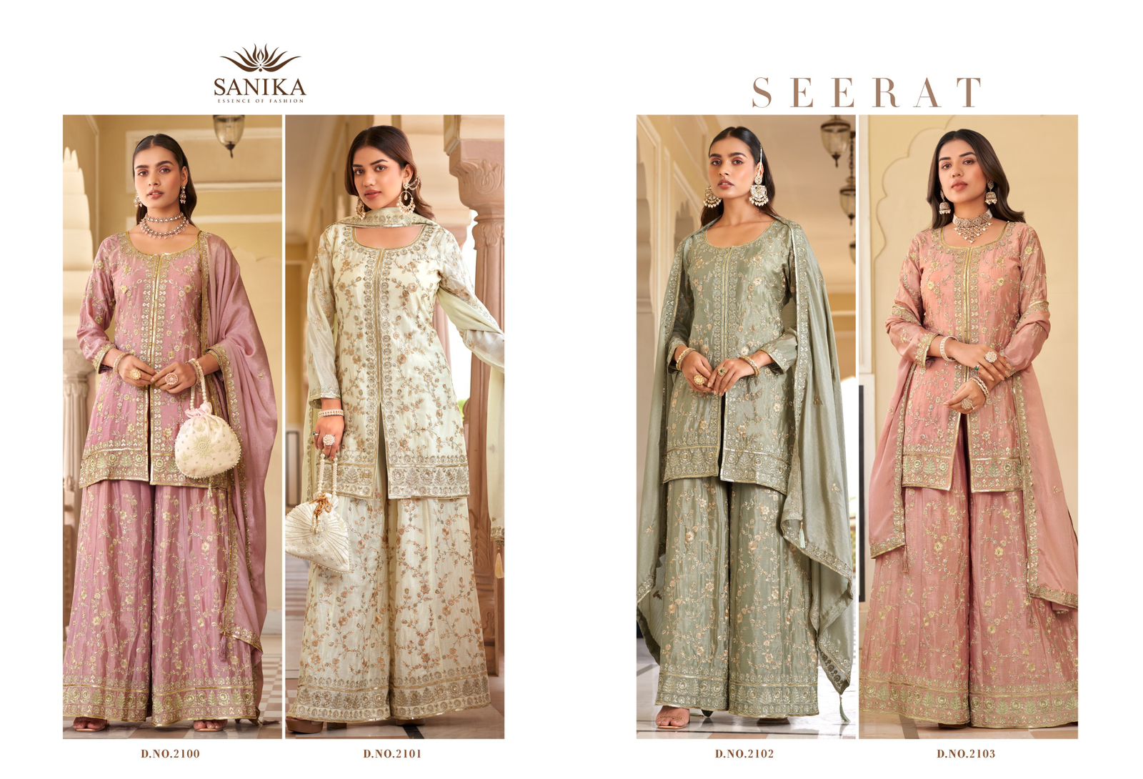 Vardan Ethnic Seerat Wholesale Readymade Chinon Silk Sharara Suit Collection - Image 8