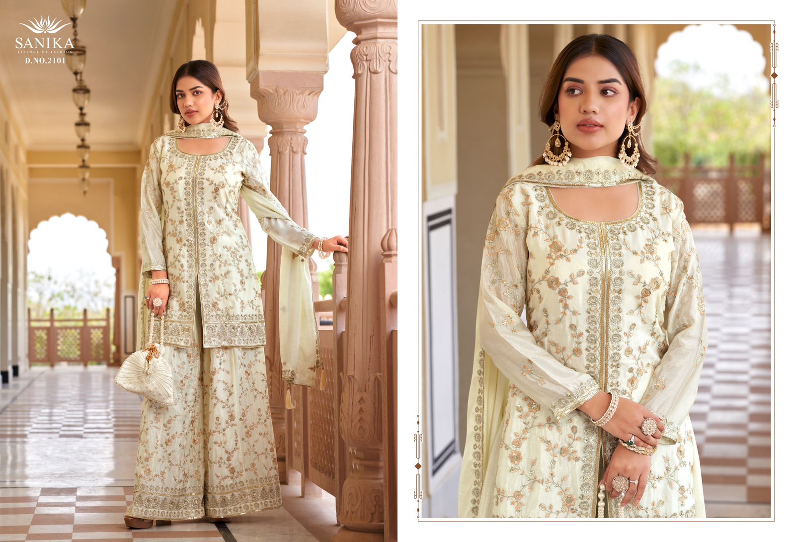 Vardan Ethnic Seerat Wholesale Readymade Chinon Silk Sharara Suit Collection - Image 3