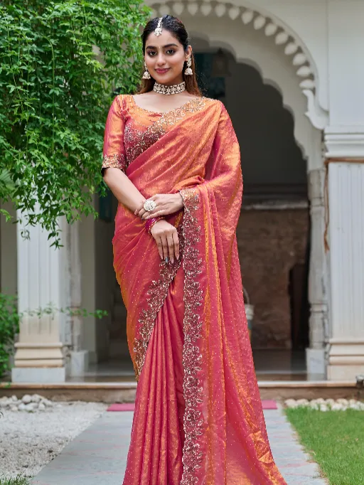 Vardan Ethnic Siya 007 Fancy Fendy Silk Diamond Work Saree - Image 2