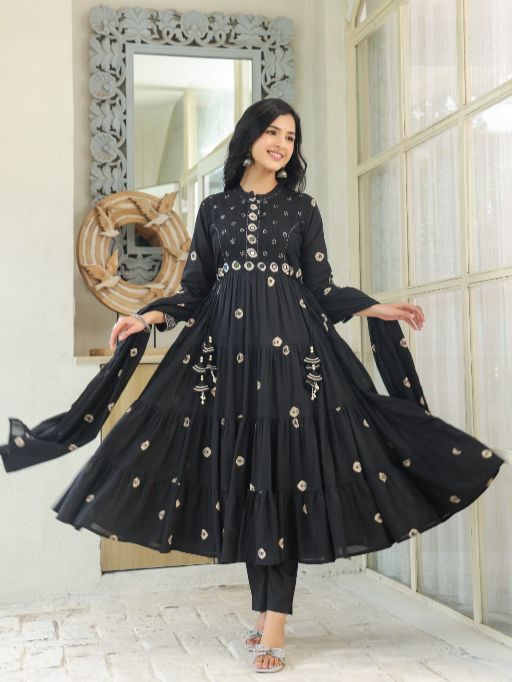 Vardan Ethnic TTT Wholesale Festival Pure Mal Cotton Anarkali Kurti Catalog - Image 3