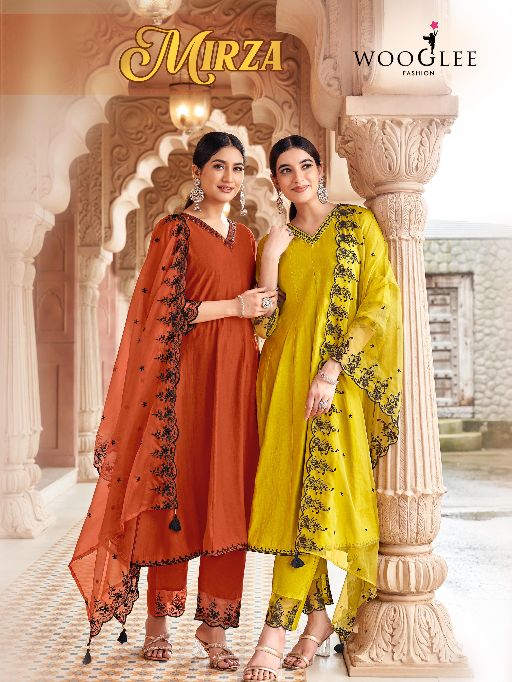 WOOGLEE Mirza Wholesale Viscose Anarkali Kurti With Bottom Dupatta