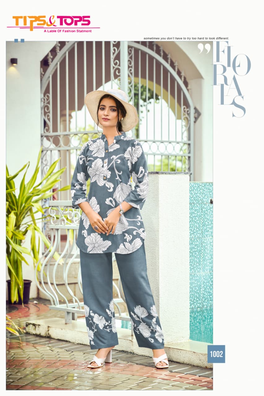 TIPS &amp; TOPS Instagirl Wholesale Heavy Reyon Printed Co-ord Catalog — Wholesale, Tips And Tops wholesale from Surat — view 6