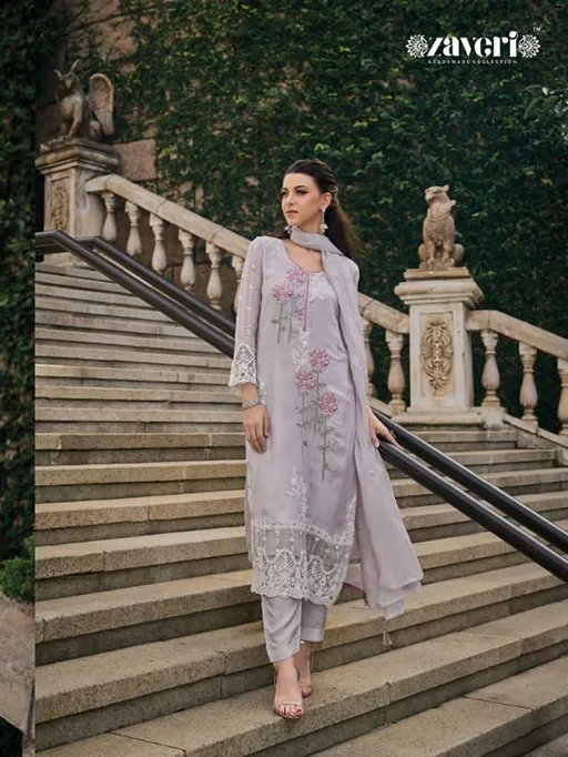 Zaveri Femina Hit Wholesale Readymade Organza Pakistani Suit Collection