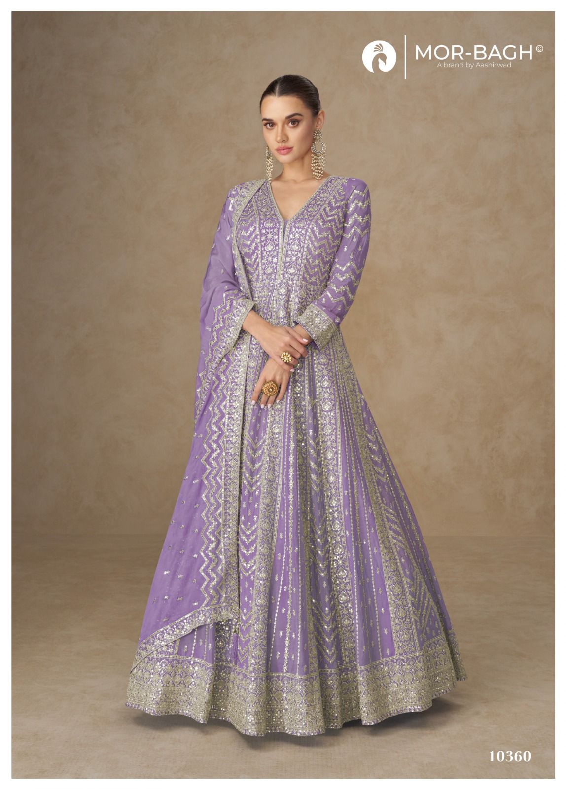 Aashirwad Mor Bagh Anarkali Chinon Silk Embroidered Gown - Image 2