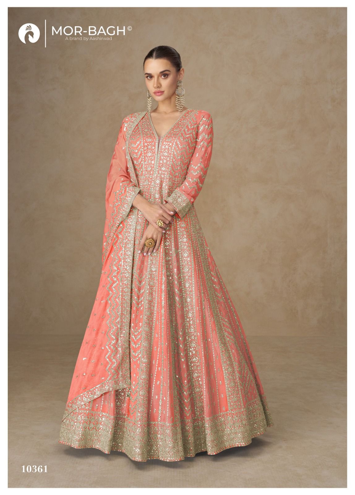 Aashirwad Mor Bagh Anarkali Chinon Silk Embroidered Gown