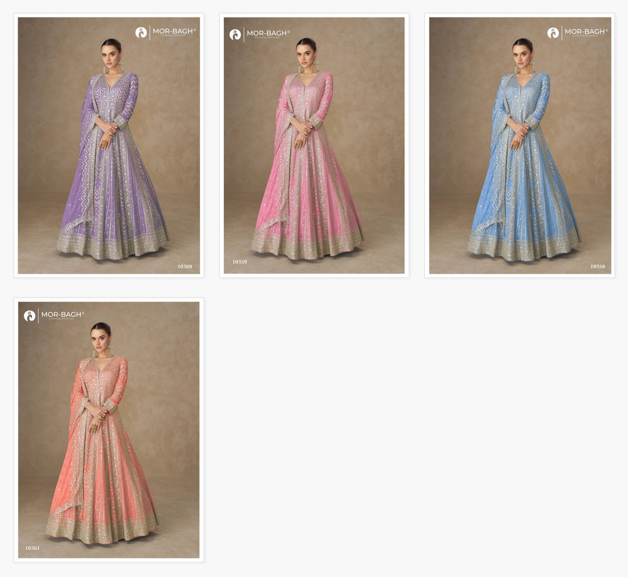 Aashirwad Mor Bagh Anarkali Chinon Silk Embroidered Gown - Image 3