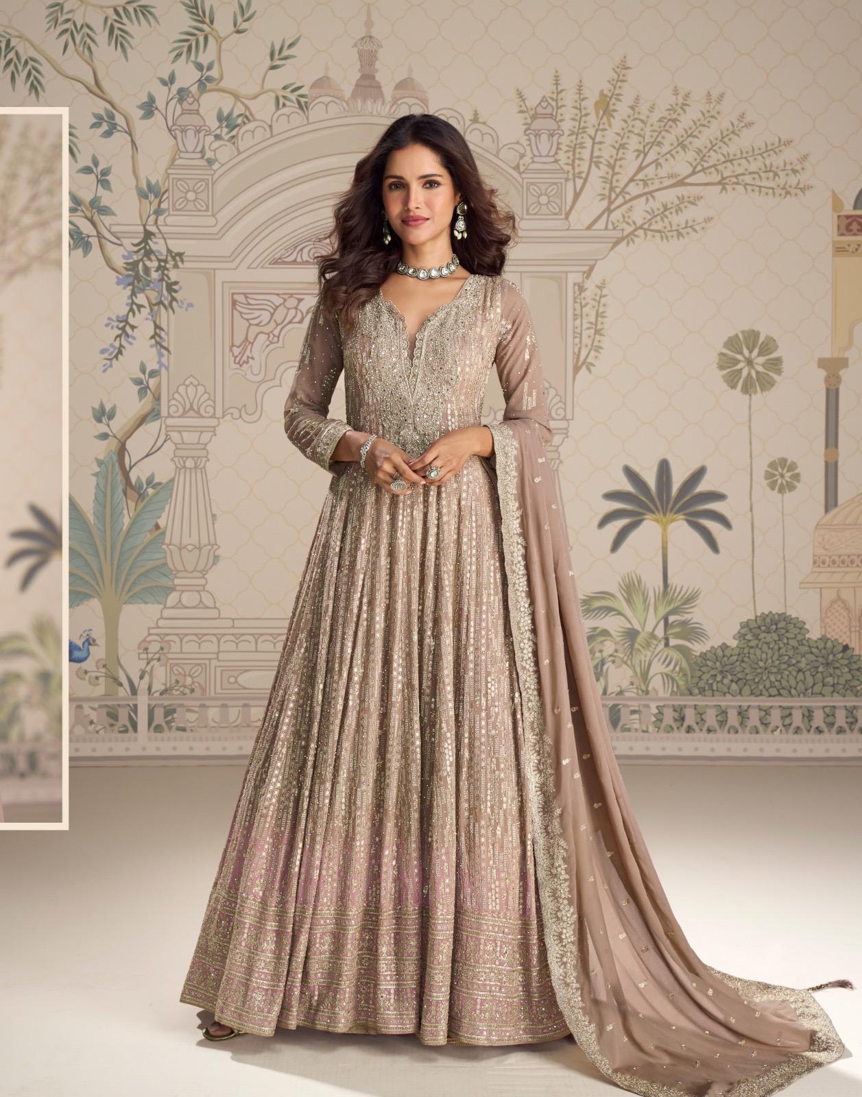 Sayuri Saboori Georgette Embroidered Designer Party Wear Gown