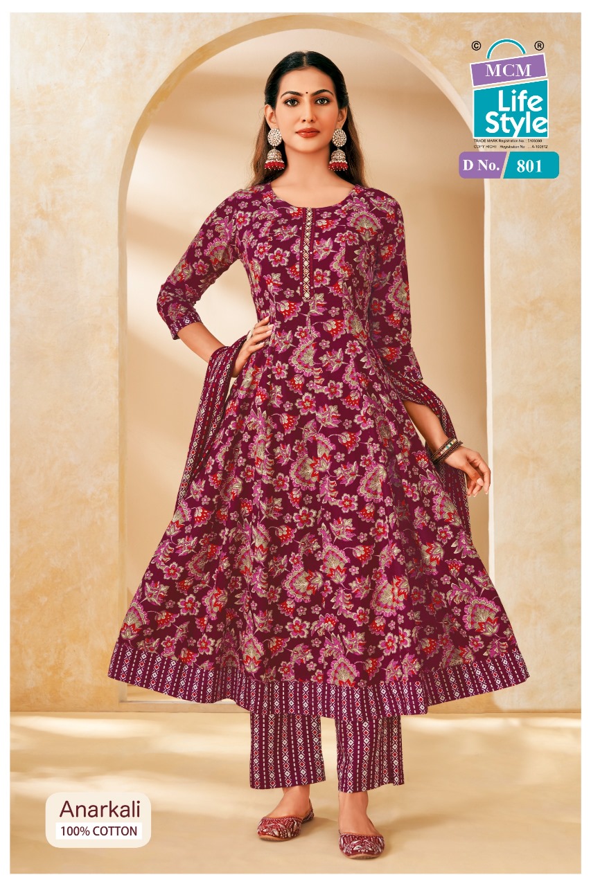 Mcm Anarkali Vol 8 Readymade Cotton Printed Anarkali Suit - Image 7