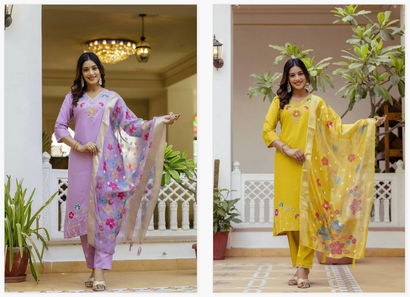 HR 27 Viscose Gadhwal Embroidered Premium Kurti Set - Image 2