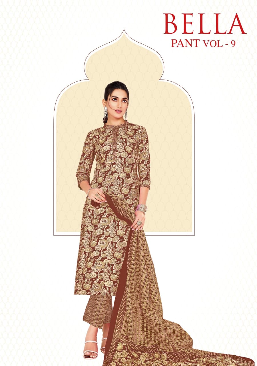 Ganpati Bella Pant Vol 9 Cotton Printed Dress Material - Image 16