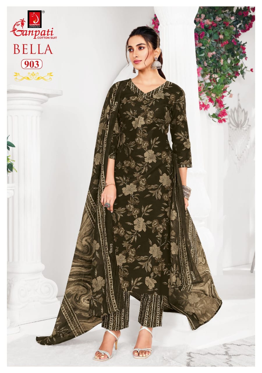 Ganpati Bella Pant Vol 9 Cotton Printed Dress Material - Image 14