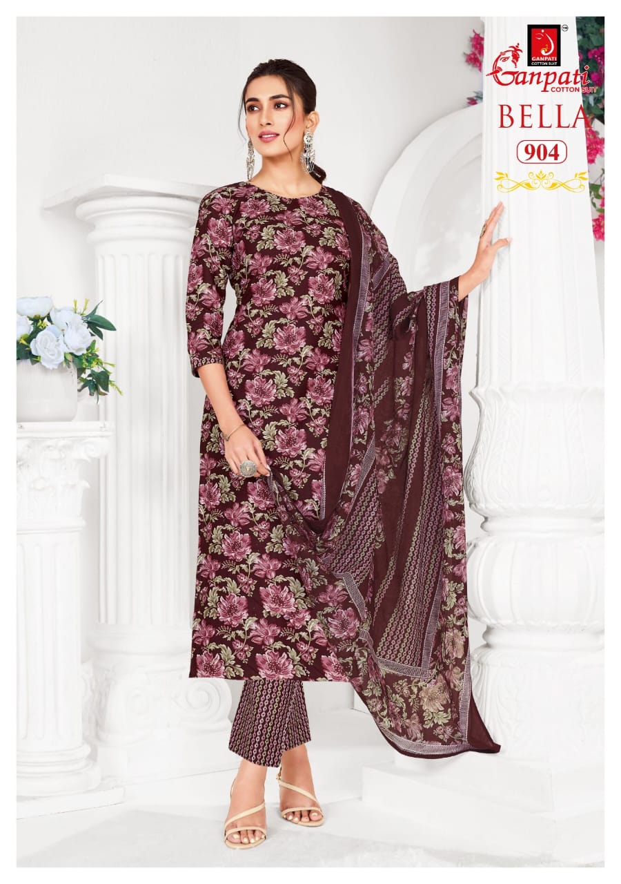 Ganpati Bella Pant Vol 9 Cotton Printed Dress Material - Image 11