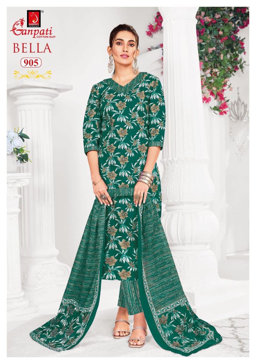 Ganpati Bella Pant Vol 9 Cotton Printed Dress Material - Image 10
