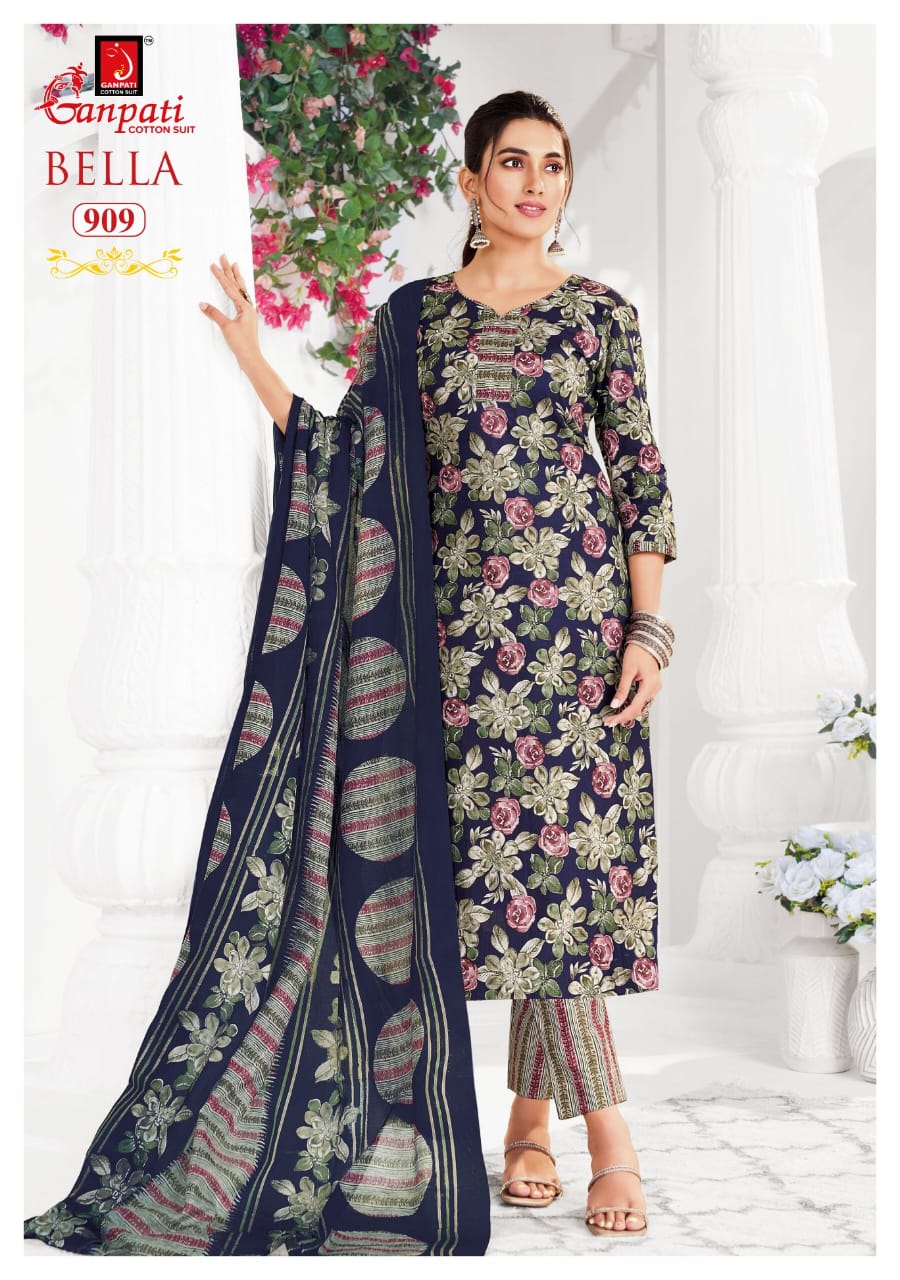 Ganpati Bella Pant Vol 9 Cotton Printed Dress Material - Image 9