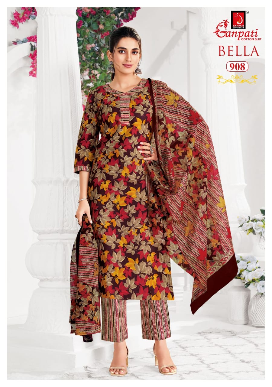Ganpati Bella Pant Vol 9 Cotton Printed Dress Material - Image 8