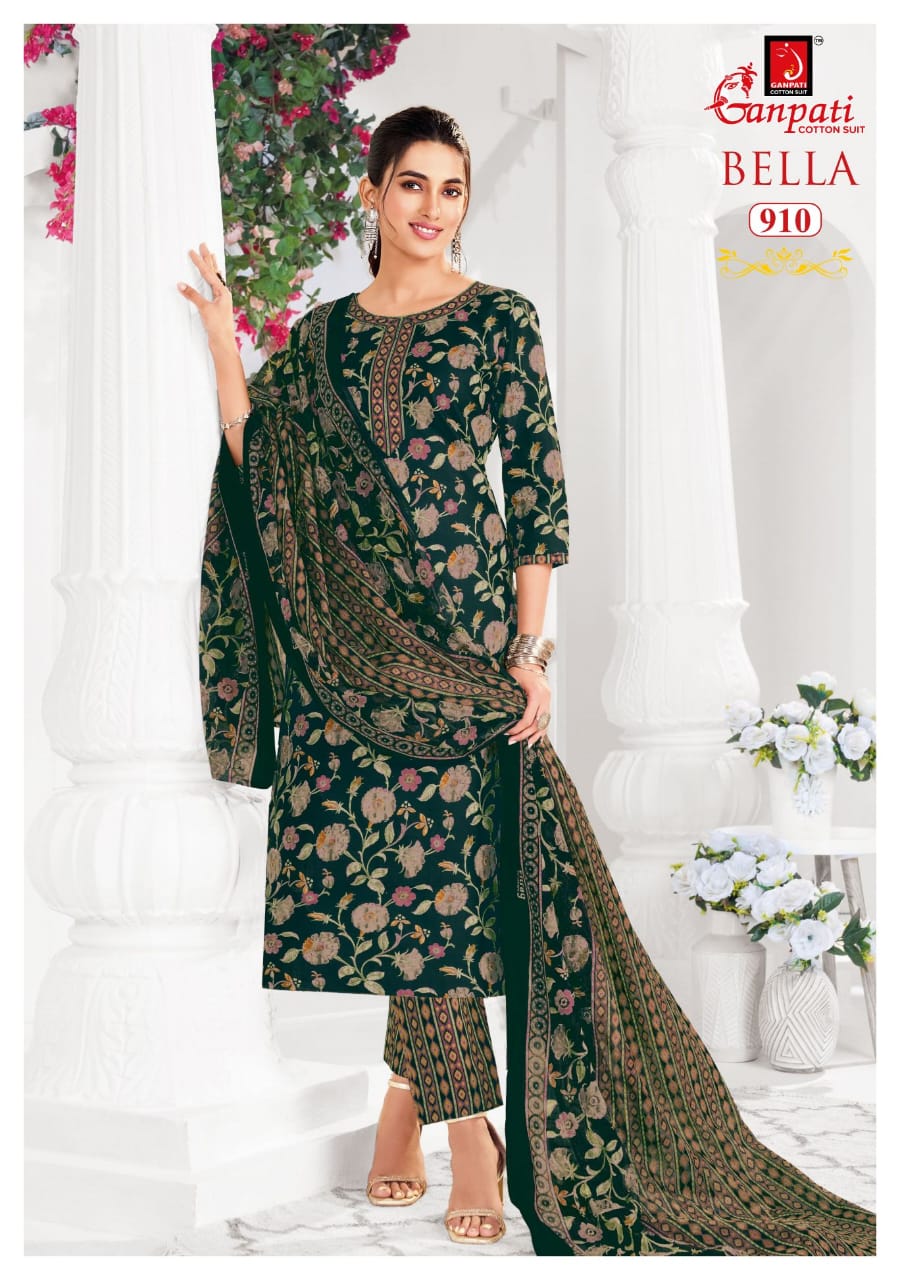 Ganpati Bella Pant Vol 9 Cotton Printed Dress Material - Image 5