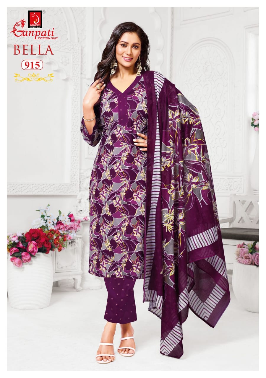 Ganpati Bella Pant Vol 9 Cotton Printed Dress Material