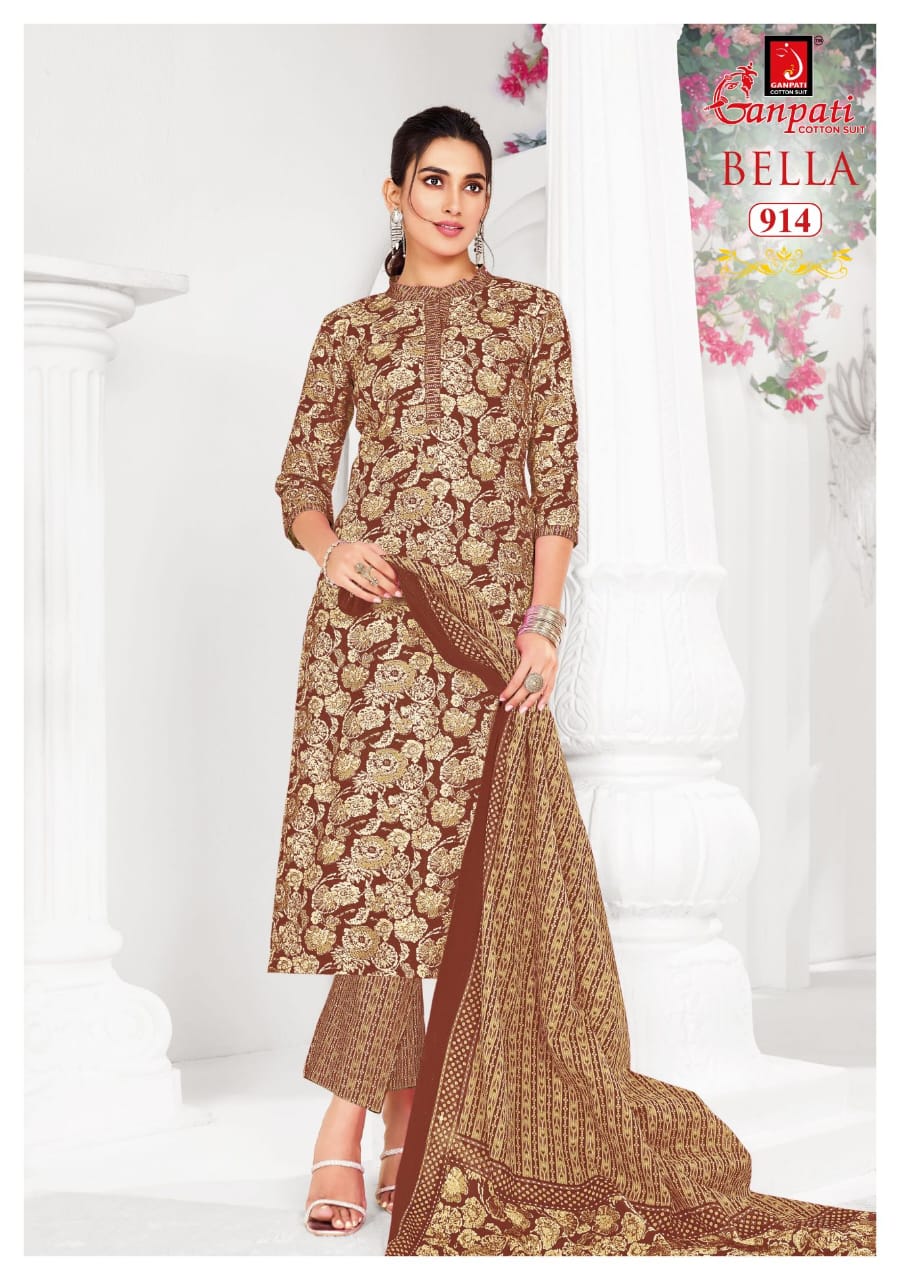 Ganpati Bella Pant Vol 9 Cotton Printed Dress Material - Image 18