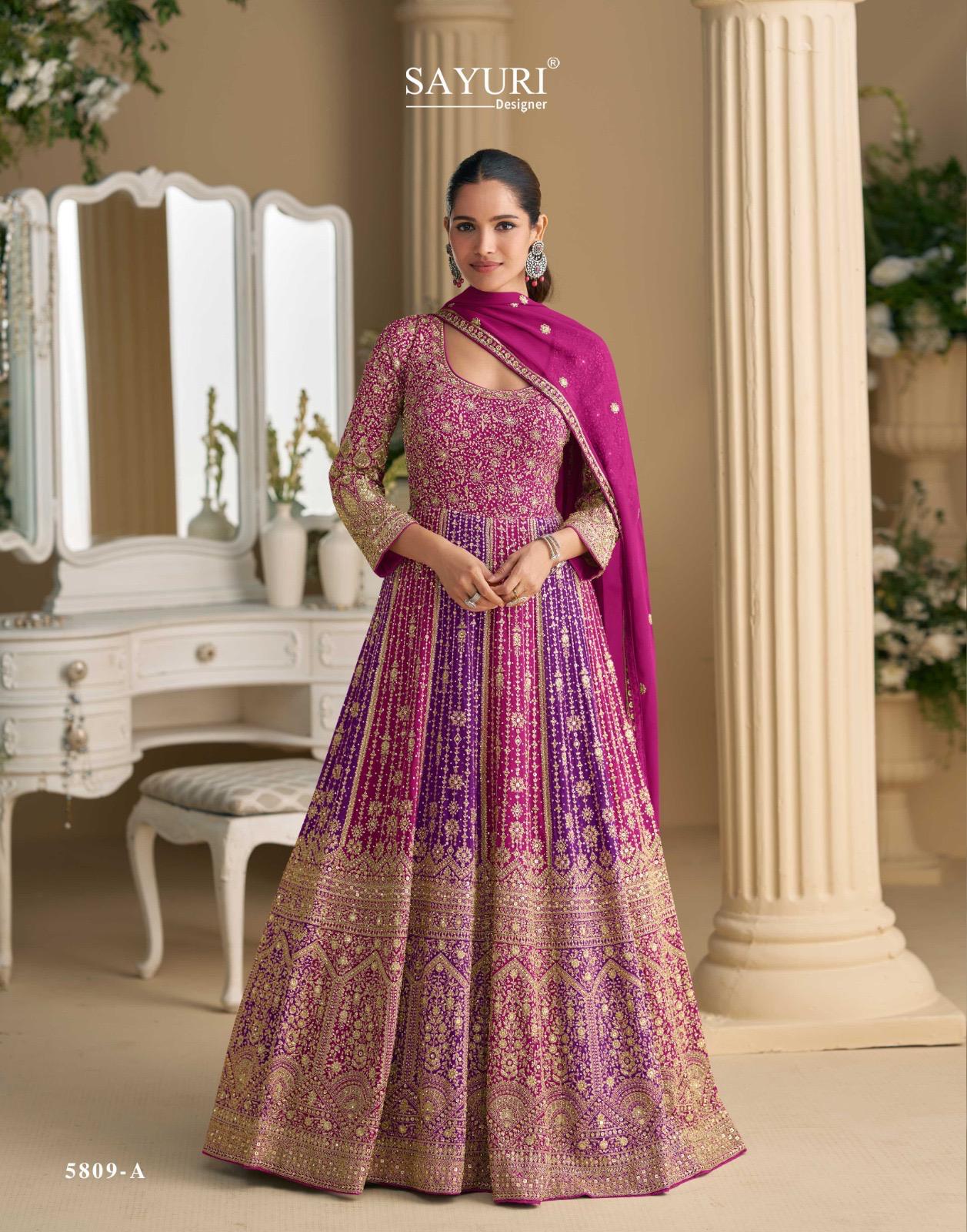 Sayuri Rutba Georgette Embroidered Party Wear Gown