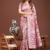 ASTITA Bandhej Linen Cotton Saree Collection