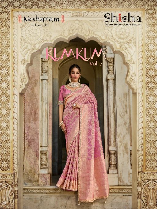 Aksharam Kumkum Vol 2 Viscose Tissue with Bead Work Saree