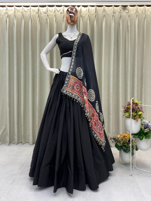 BE-393 Navratri Full Stitched Crape Silk Lehenga Choli Collection