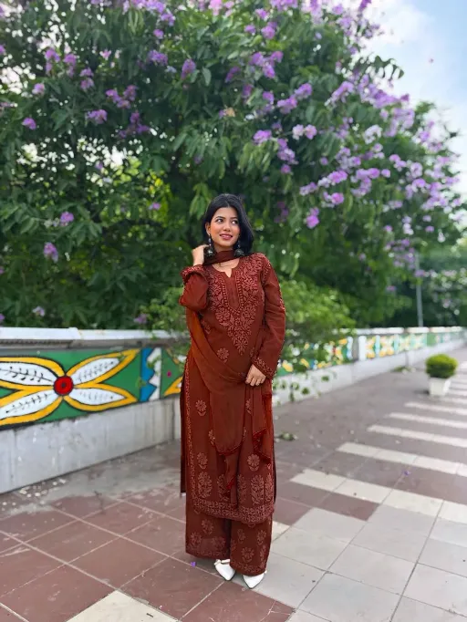 BE-394 Readymade Faux Georgette Embroidered Salwar Suit Collection