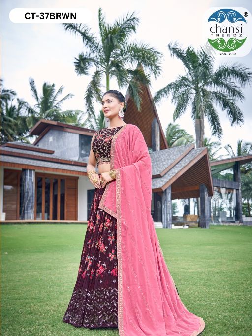 CHANSI TRENDZ 37 Digital Print Georgette Lehenga Choli Collection - Image 4