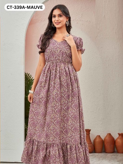 Ctz Styli Fit And Wholesale Flare Cotton Printed Long Kurti Collection