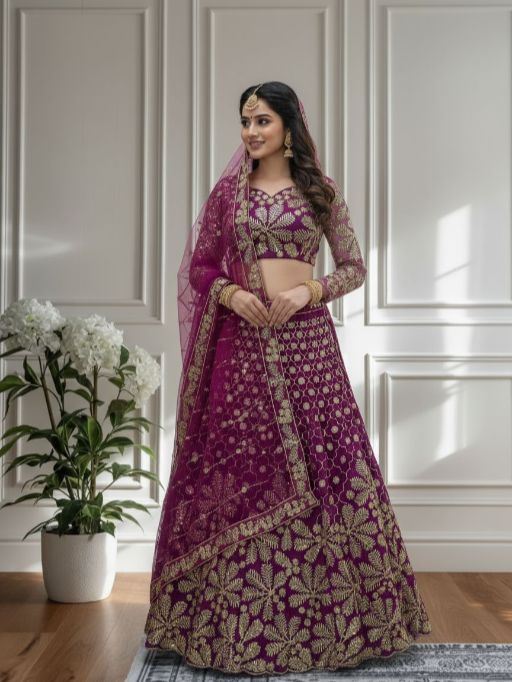 DVD ON5133 Butterfly Net Sequins & Zari Embroidery Lehenga Choli
