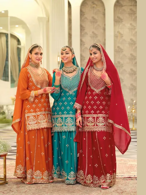 Eba Rangoli Readymade Wholesale Chinon Work Designer Salwar Kameez