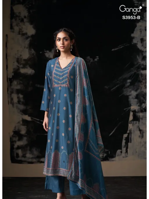 Ganga Kriva 3953 Wholesale Premium Silk Salwar Kameez