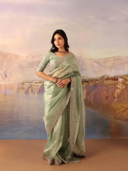 JR-651 Fancy Soft Jimichu Silk Sequins Saree Collection