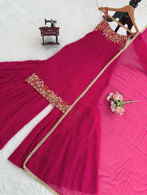 KD 1531 Faux Georgette Readymade Sharara Suit Catalog — Wholesale Salwar Suits, Vardan Ethnic wholesale from Surat - Gallery Image 8