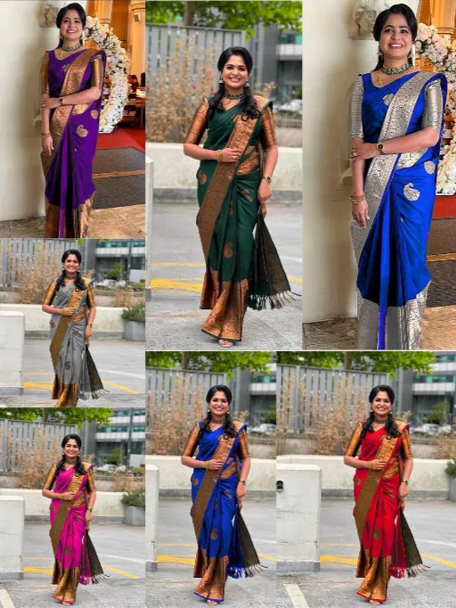 KP-R Creation KP-R 145 Wholesale Jacquard Lichi Silk Saree Collection - Image 8