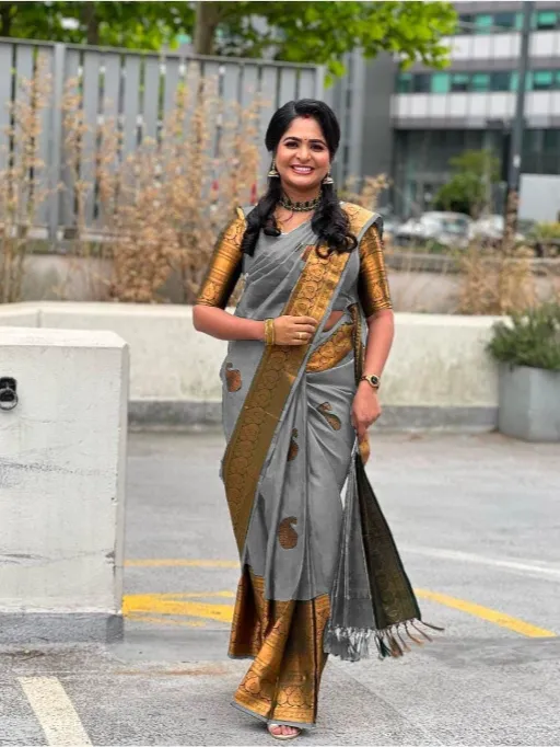 KP-R Creation KP-R 145 Wholesale Jacquard Lichi Silk Saree Collection - Image 4