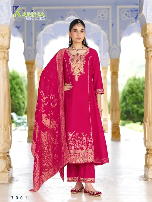 Karissa Kalisha Vol 3 Wholesale Viscose Roman Kurti With Bottom Dupatta