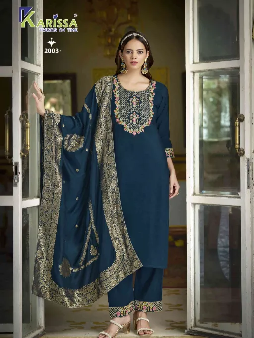 Karissa Roshani Vol 2 Wholesale Readymade Roman Silk Salwar Suit - Image 3