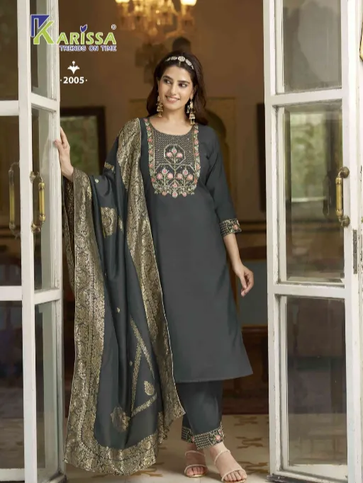 Karissa Roshani Vol 2 Wholesale Readymade Roman Silk Salwar Suit - Image 5