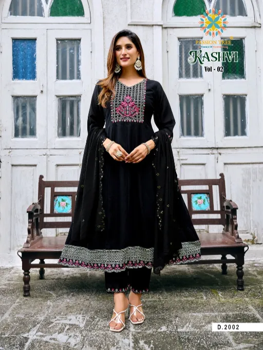 Kashvi Vol 2 By Passion Tree Wholesale Vichitra Silk Kurti With Bottom Dupatta