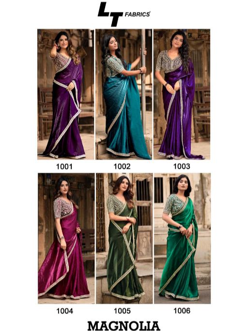 L .T Fabrics Magnolia Vol 10 Wholesale NC Malai Silk Saree Collection - Image 7