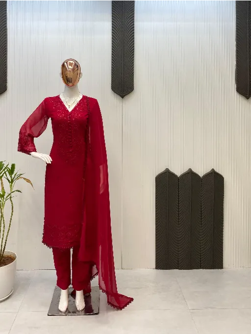 LG-2002 Readymade Georgette Sequin Embroidery Salwar Suit