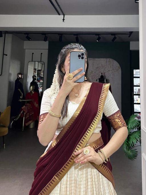 LNB LNB2047WHT Poly Cotton Zari Weaving Lehenga Collection - Image 5