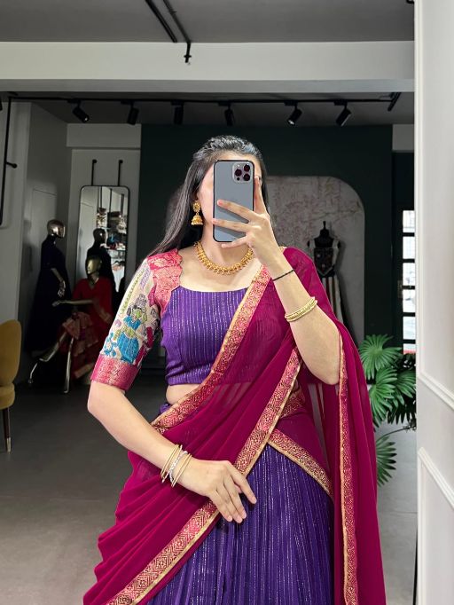 LNB NITRIYA Poly Chanderi Zari Stripe Lehenga Choli Collcetion - Image 3