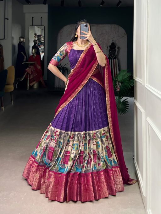 LNB NITRIYA Poly Chanderi Zari Stripe Lehenga Choli Collcetion