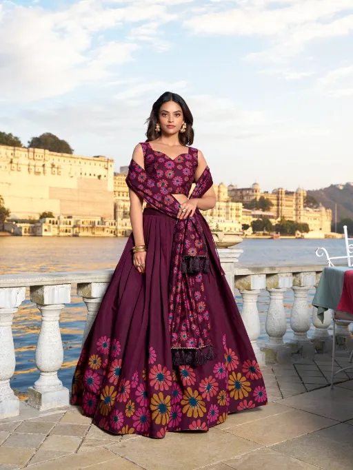 LNB Suhani Floral Print Tasar Silk Lehenga Choli Collection