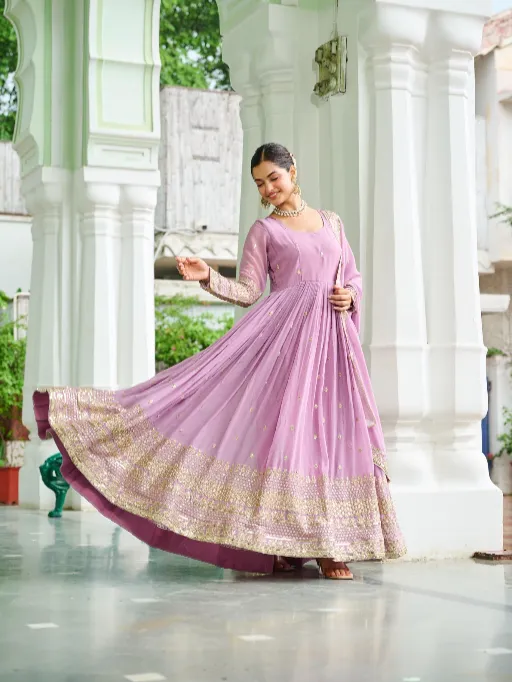 LW-9270 Faux Readymade Georgette Embroidered Gown Collection - Image 2