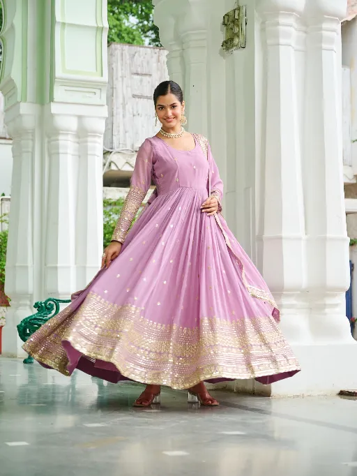 LW-9270 Faux Readymade Georgette Embroidered Gown Collection - Image 3